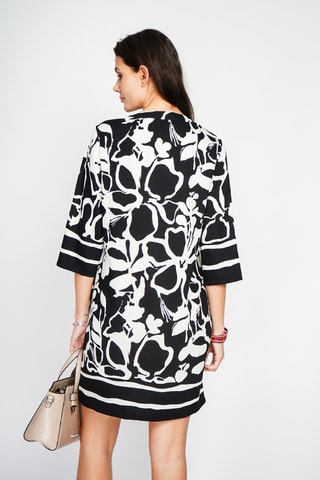 Robe midi en lin - Noir