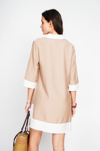 Robe chemise en lin - Camel