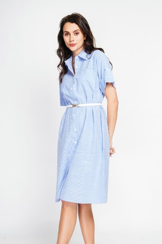 Robe chemise en lin - Bleu