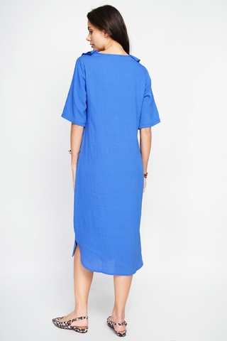 Robe longue en lin - Bleu