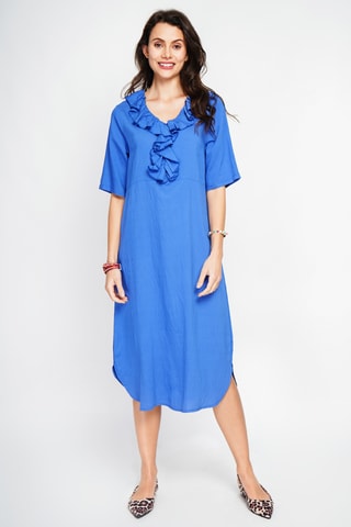 Robe longue en lin - Bleu