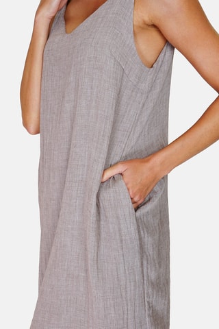 Robe midi en lin 
Gris