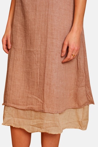 Robe midi en lin 
Marron