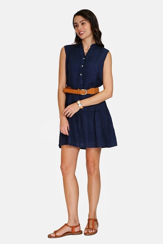Robe chemise en lin 
Bleu
