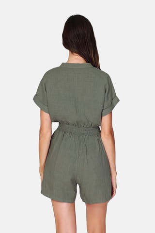Combishort en lin 
Vert