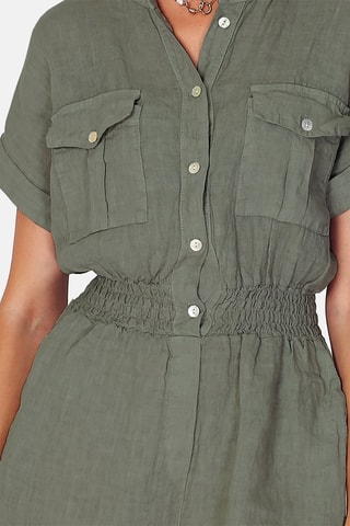 Combishort en lin 
Vert