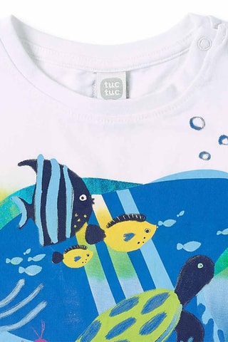 T-shirt tie and dye Ocean Wonders - Bleu