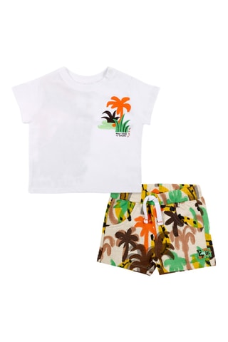 T-shirt et bermuda Banana Records - Blanc