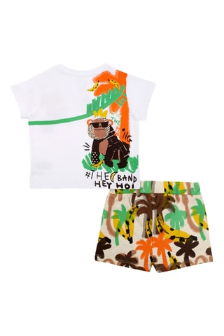 T-shirt et bermuda Banana Records - Blanc