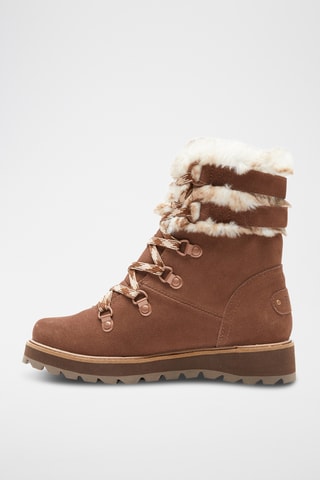Bottines fourrées en cuir - Marron - Roxy