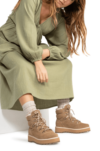 Bottines fourrées en nubuck - Beige - Roxy