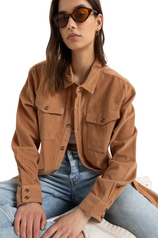 Chemisier boyfriend en velours - Camel - Roxy