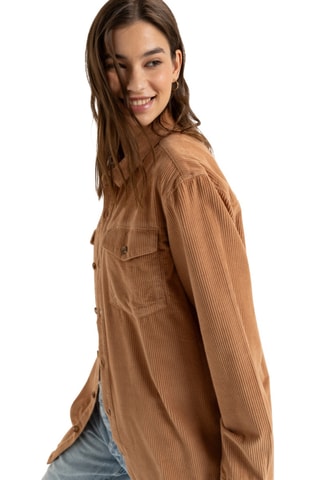 Chemisier boyfriend en velours - Camel - Roxy