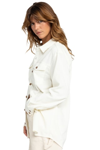 Chemisier boyfriend en velours - Blanc - Roxy