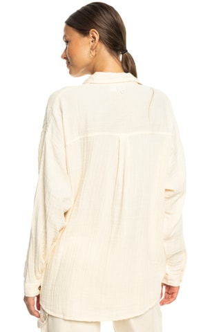 Chemisier boyfriend en coton biologique - Beige - Roxy