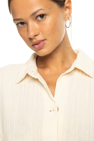 Chemisier boyfriend en coton biologique - Beige - Roxy
