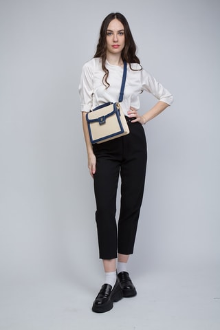 Sac à main Beige et bleu marine