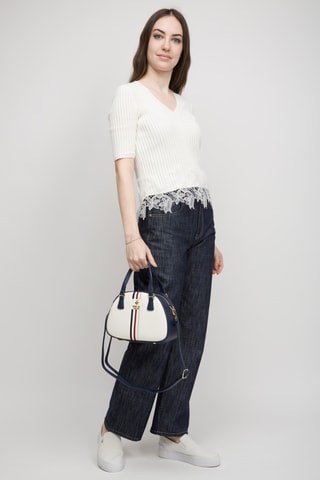 Sac à main - Blanc et bleu marine