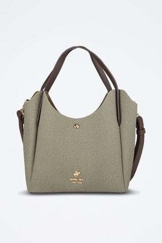 Sac porté épaule - Vert olive et marron