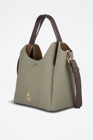 Sac porté épaule - Vert olive et marron
