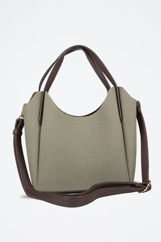 Sac porté épaule - Vert olive et marron