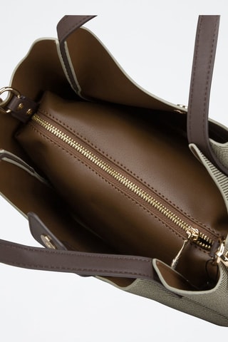Sac porté épaule - Vert olive et marron