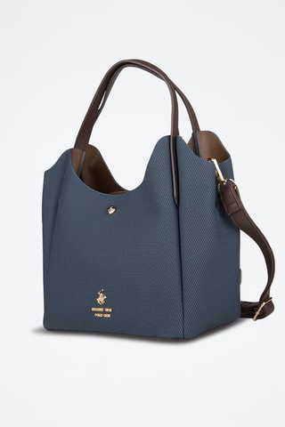 Sac porté épaule - Bleu marine et marron