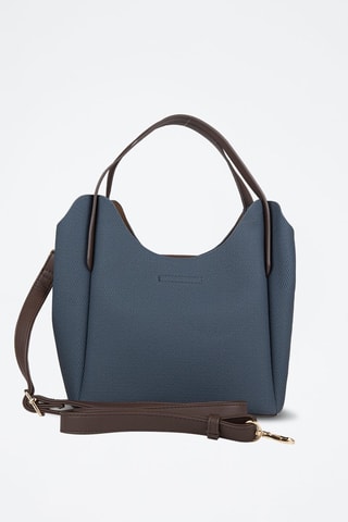 Sac porté épaule - Bleu marine et marron