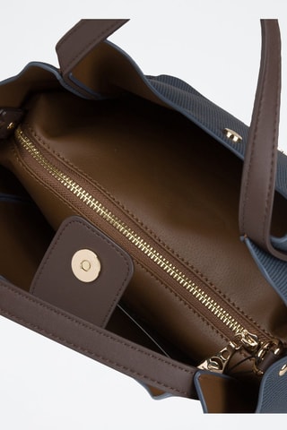 Sac porté épaule - Bleu marine et marron