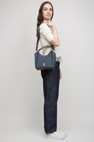 Sac porté épaule - Bleu marine et marron