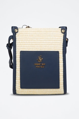 Sac bandoulière - Beige et bleu marine