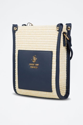 Sac bandoulière - Beige et bleu marine