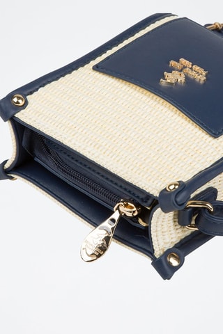 Sac bandoulière - Beige et bleu marine
