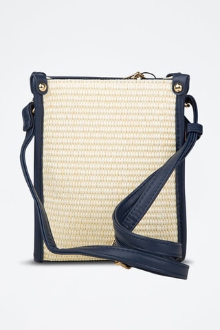 Sac bandoulière - Beige et bleu marine