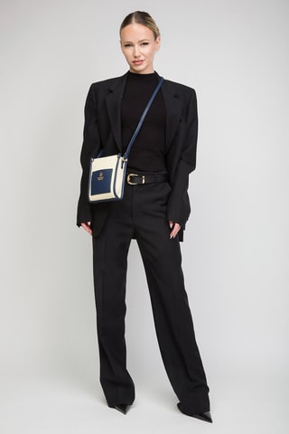 Sac bandoulière - Beige et bleu marine