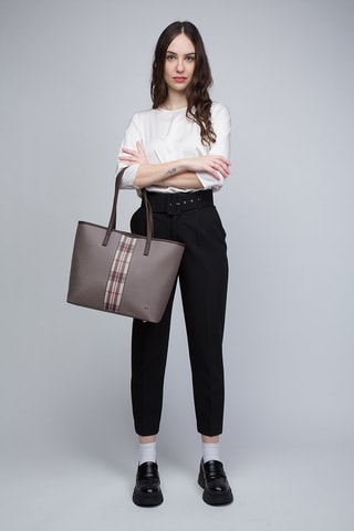 Cabas Gris et marron