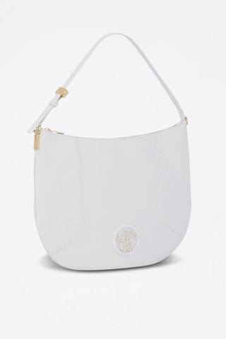 Sac porté épaule en cuir Roxane M - Blanc