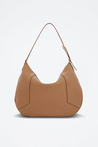 Sac porté épaule en cuir Roxane M - Marron