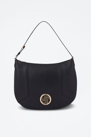 Sac porté épaule en cuir Roxane M - Noir