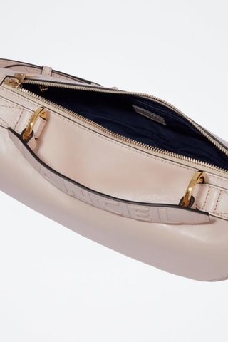Sac porté épaule en cuir Origami S - Rose