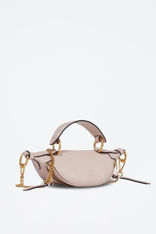 Sac porté épaule en cuir Mini Origami - Rose