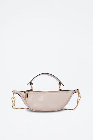 Sac porté épaule en cuir Mini Origami - Rose