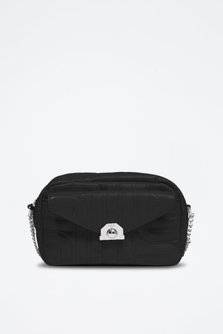 Sac bandoulière en cuir Midi-Minuit - Noir