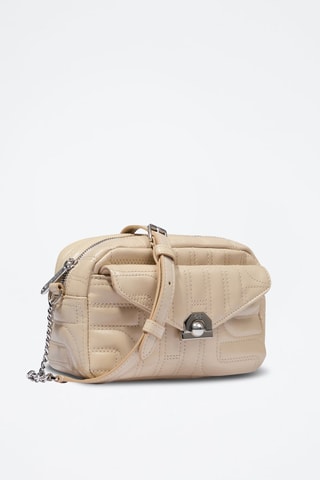 Sac bandoulière en cuir Midi-Minuit - Beige
