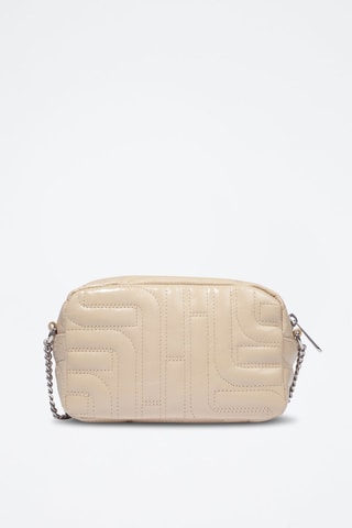 Sac bandoulière en cuir Midi-Minuit - Beige