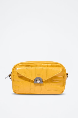 Sac bandoulière en cuir Midi-Minuit - Jaune