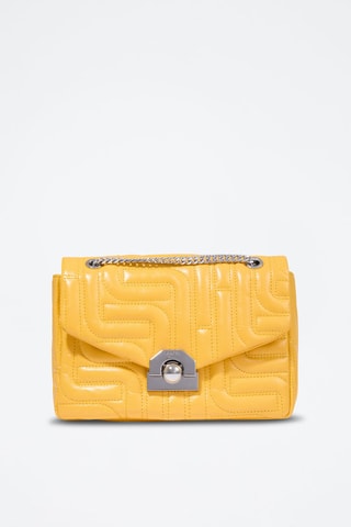 Sac bandoulière en cuir Midi-Minuit - Jaune