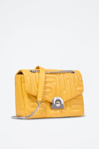 Sac bandoulière en cuir Midi-Minuit - Jaune