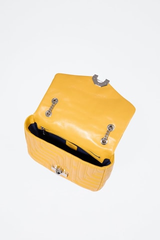 Sac bandoulière en cuir Midi-Minuit - Jaune