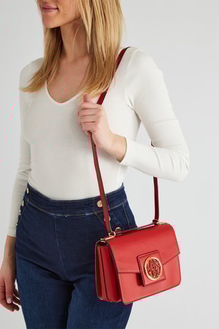 Sac bandoulière en cuir Roxane M - Rouge